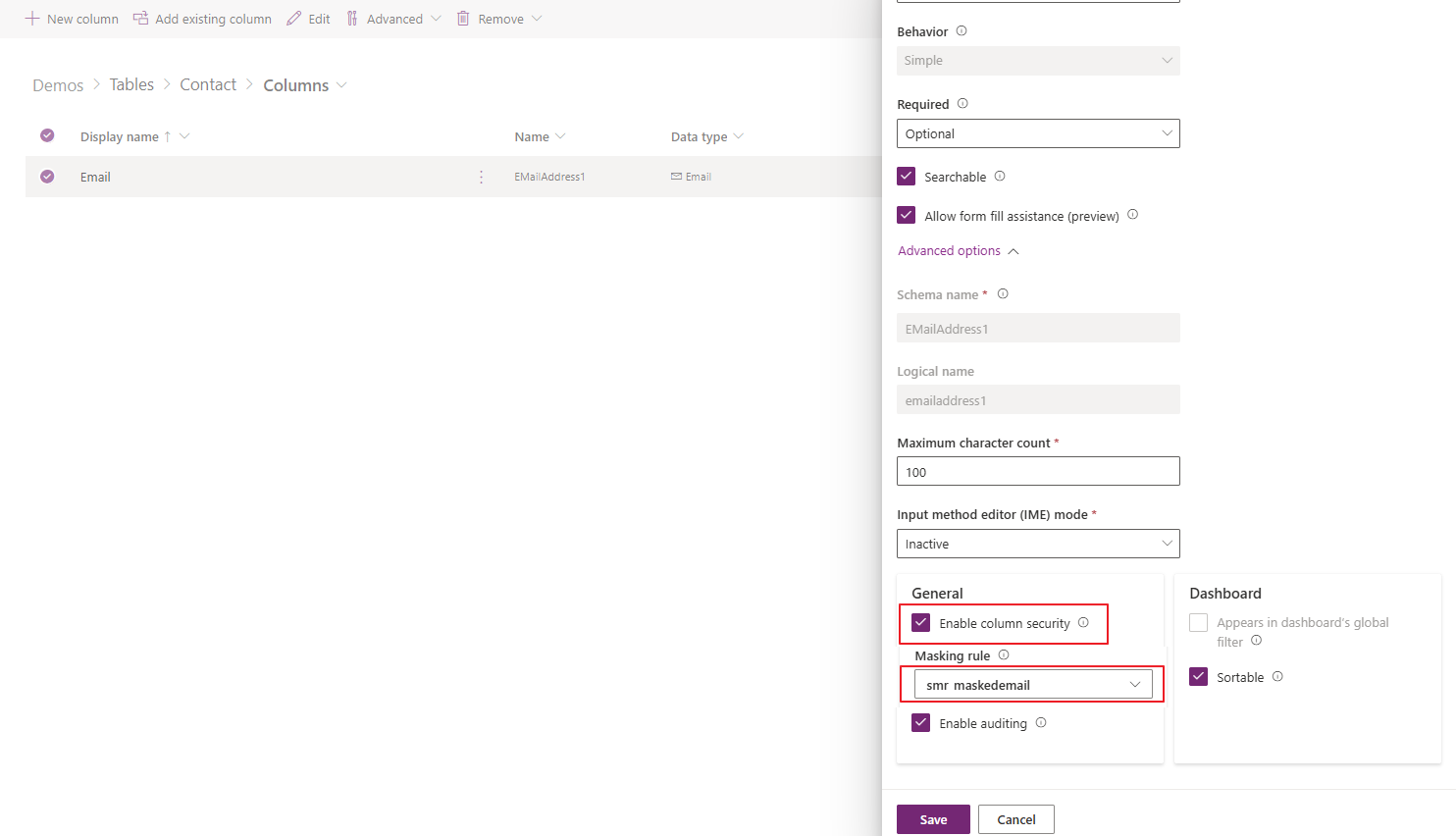Optimize downloaded data with Offline Table Column Selection
